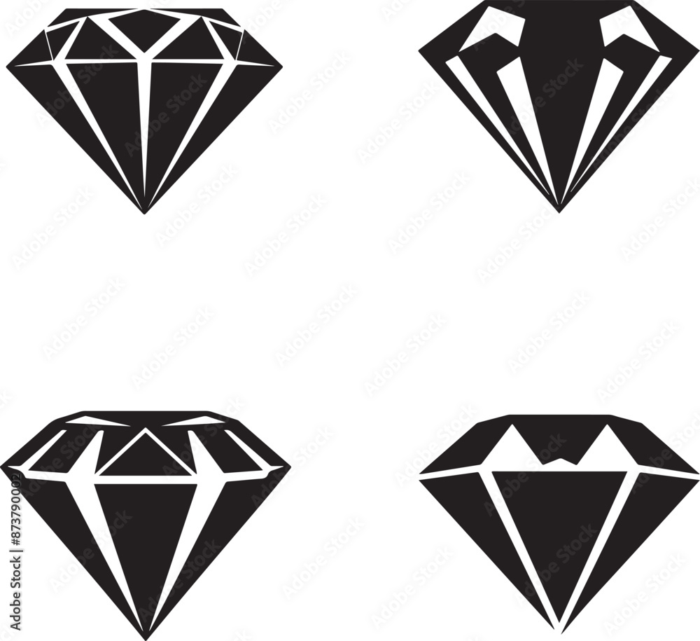 diamond illustration, diamond icon set diamond illustration, diamond icon set