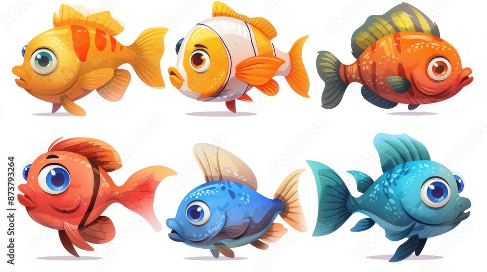 Colorful Cartoon Fish Illustration Colorful Cartoon Fish Illustration