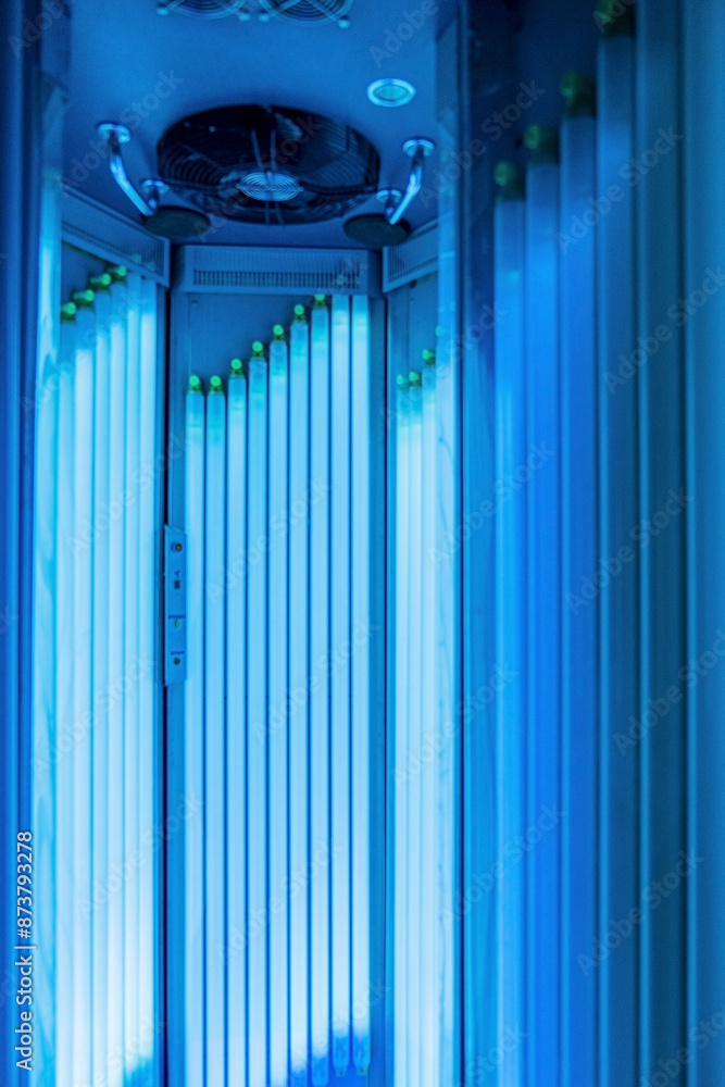 Obraz premium solarium with blue light closeup