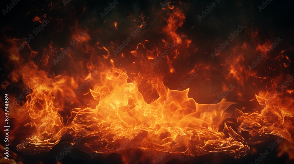 A Capture of Dynamic Flames Roaring with Intensity in the Darkness A Capture of Dynamic Flames Roaring with Intensity in the Darkness
