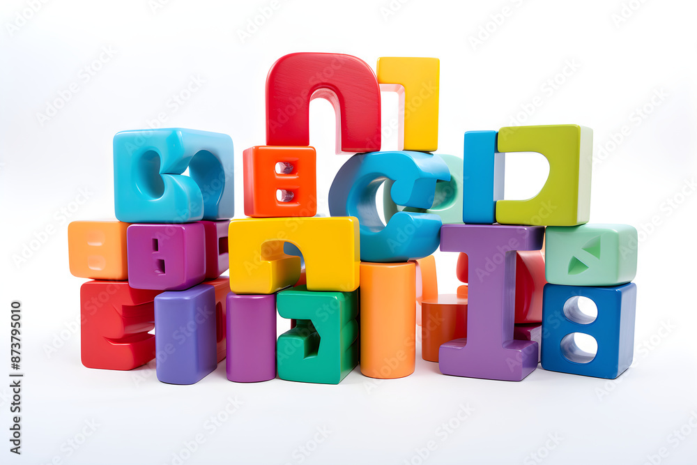 Exciting Mosaic of Bold and Colorful Alphabet Letters on a Crisp White Background Exciting Mosaic of Bold and Colorful Alphabet Letters on a Crisp White Background