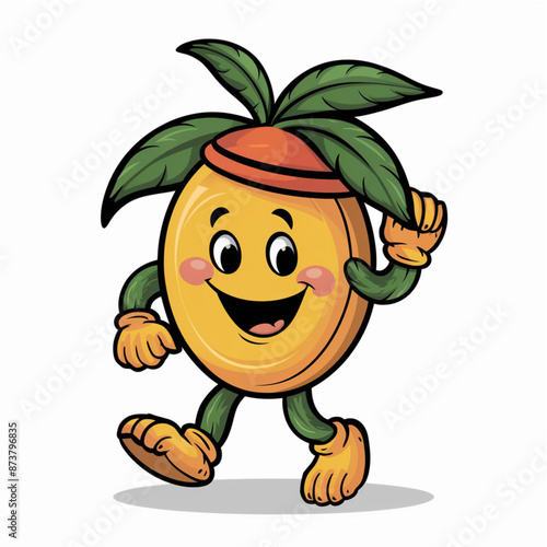 A Illustration featuring an anthropomorphic mango mascot