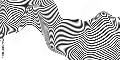 Abstract wavy stripe lines isolated on white. Vector