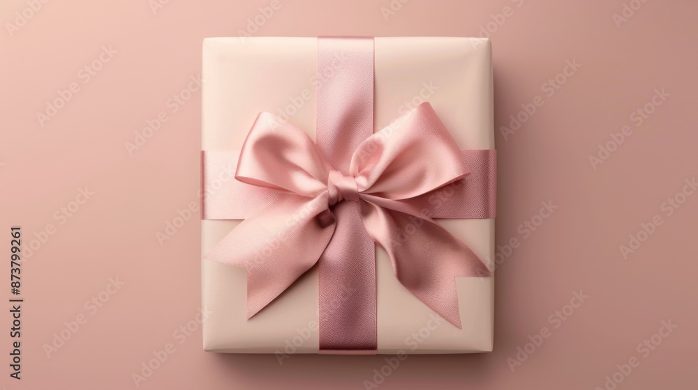Beautiful and elegant pink gift box wrapped with ribbon and bow. Present for a holiday, birthday or Christmas. Beautiful and elegant pink gift box wrapped with ribbon and bow. Present for a holiday, birthday or Christmas.