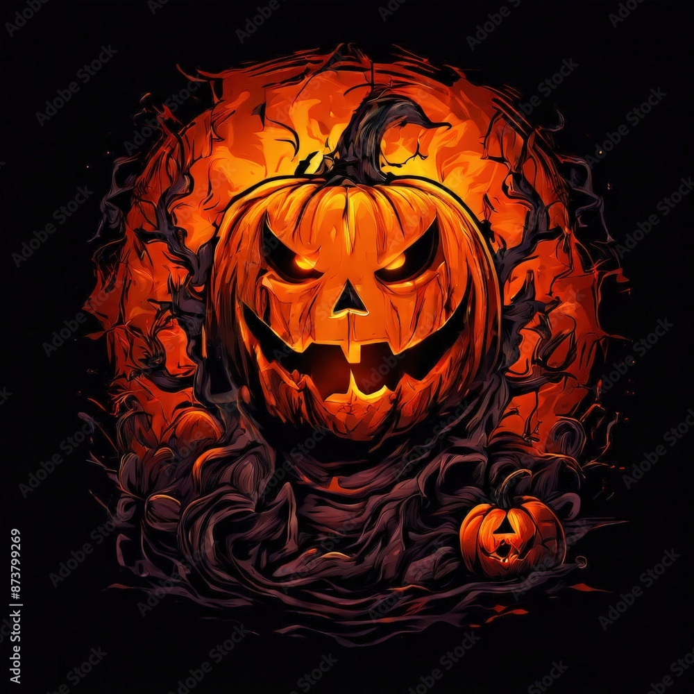 an ai generated image, the devil pumpkin head an ai generated image, the devil pumpkin head
