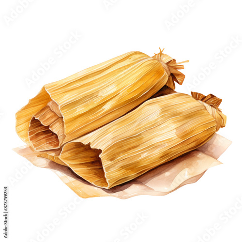Wallpaper Mural Illustration of Tamales ,a Mexican Food in White Background Torontodigital.ca