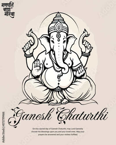 Happy Ganesh Chaturthi Indian God Festival Celebration Social Media Post Banner Template, Ganpati Bappa Moriya, Ganesha, Ganpati,