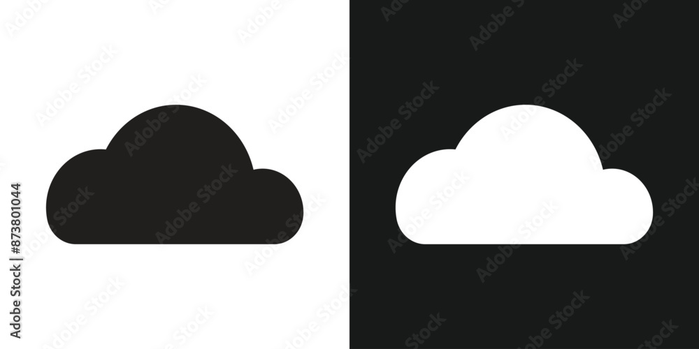 Cloud flat icon set for apps. Vector Cloud flat icon set for apps. Vector