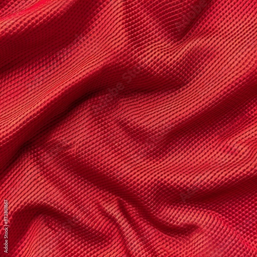 High-Resolution AI-Generated Wallpaper Featuring Red Sportswear Fabric Texture of Soccer Jersey, Breathable, Waterproof, Sweat-Resistant, Comfortable Material with Strong Texture © Da
