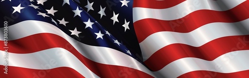 American Flag Waving in the Wind - Symbol of Patriotism