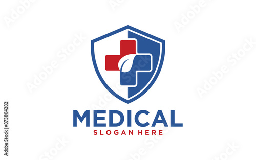 Shield with medical cross logo template Free Download Shield with medical cross logo template - GFXLoad
