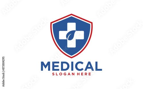 Free Download Shield with medical cross logo template - GFXLoad