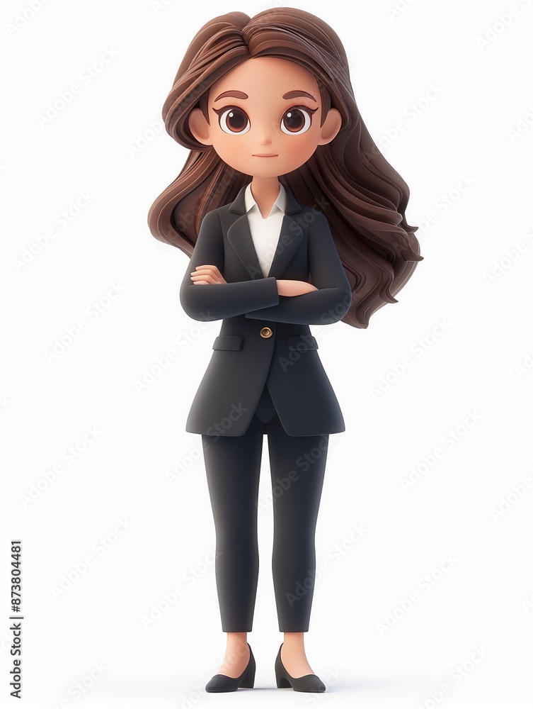 Diplomat female, Full body character, 3D render illustration, Clip art, isolated on white background Diplomat female, Full body character, 3D render illustration, Clip art, isolated on white background