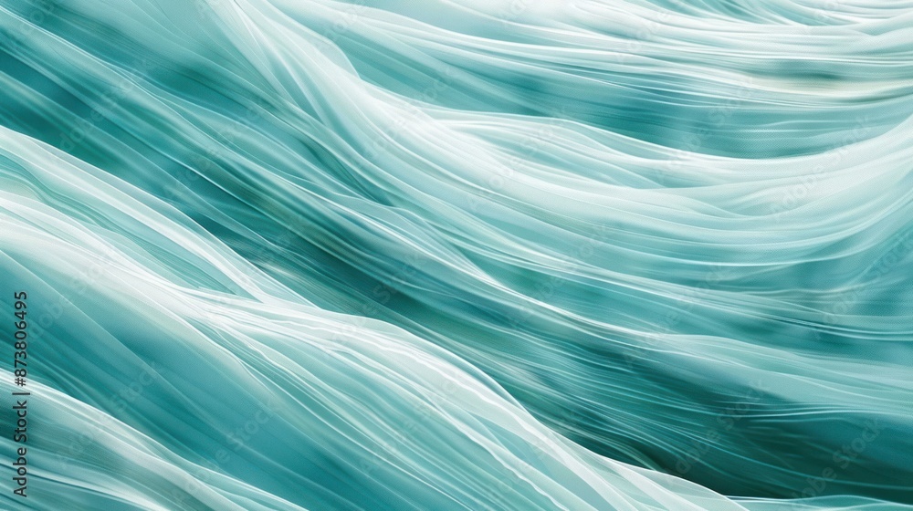 Abstract Teal and White Swirling Fabric Abstract Teal and White Swirling Fabric