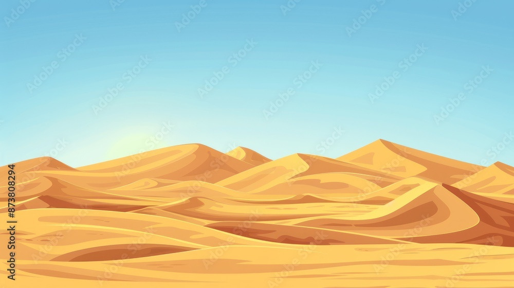 A Scenic Landscape of Rolling Sand Dunes in a Desert A Scenic Landscape of Rolling Sand Dunes in a Desert