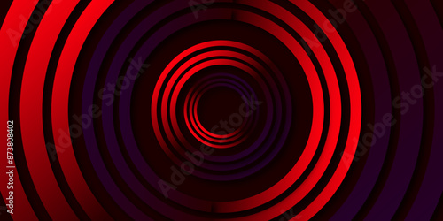 red and orange abstract background with circle lines spiral. Optical illusion tunnel with red and orange pattern. Abstract Monochrome Spiral Tunnel. you can use poster, banner, vector illustration.