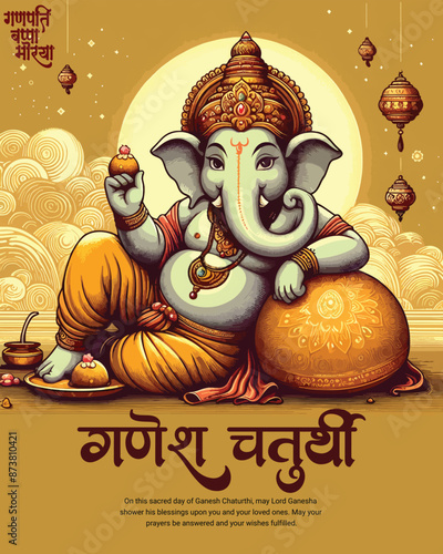 Happy Ganesh Chaturthi Indian God Festival Celebration Social Media Post Banner Template, Ganpati Bappa Moriya, Ganesha, Ganpati,