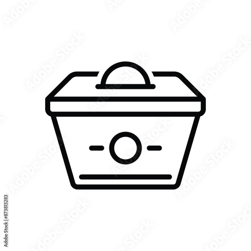 Black line icon for donation box