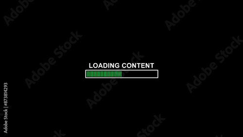 Loading Content Video Transition Animation With Black Background Green Bars Full HD Quality 10 seconds 