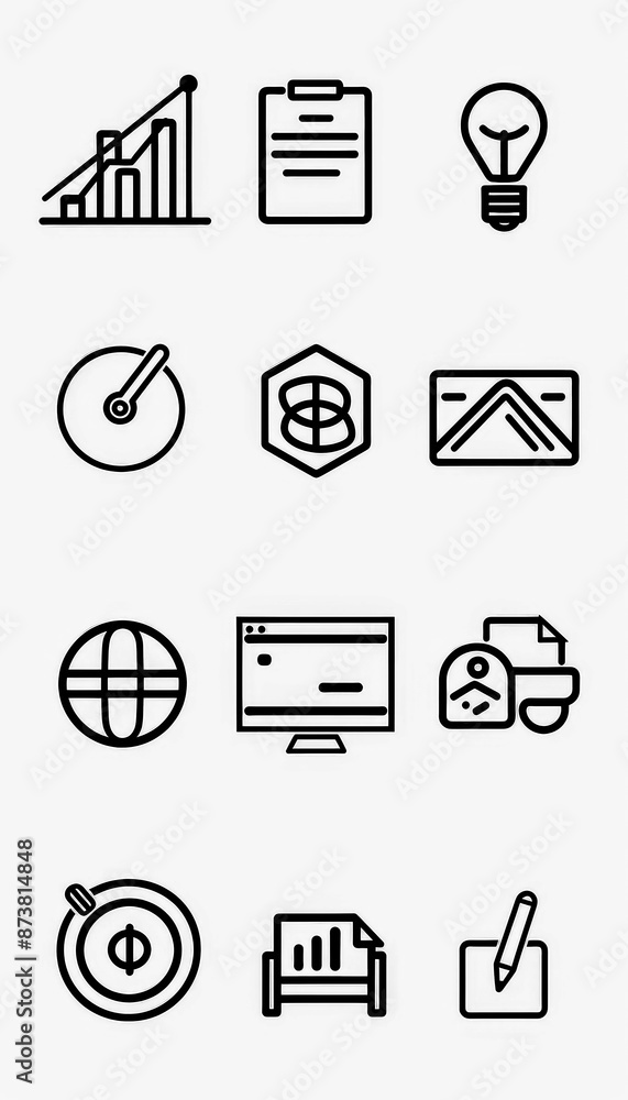 Fototapeta premium Business Icon Minimal, Simple Logo