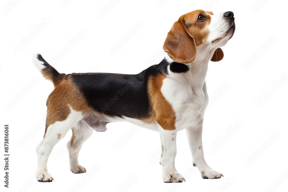 Adorable Beagle dog standing with curious expression, showcasing its distinctive tricolored coat. Perfect for pet lovers and animal themed projects. Adorable Beagle dog standing with curious expression, showcasing its distinctive tricolored coat. Perfect for pet lovers and animal themed projects.