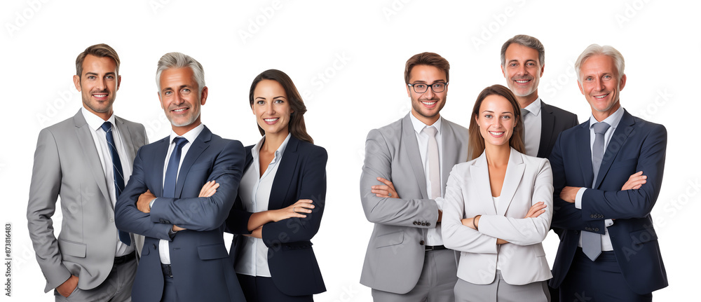 Group of business people isolated on transparent background