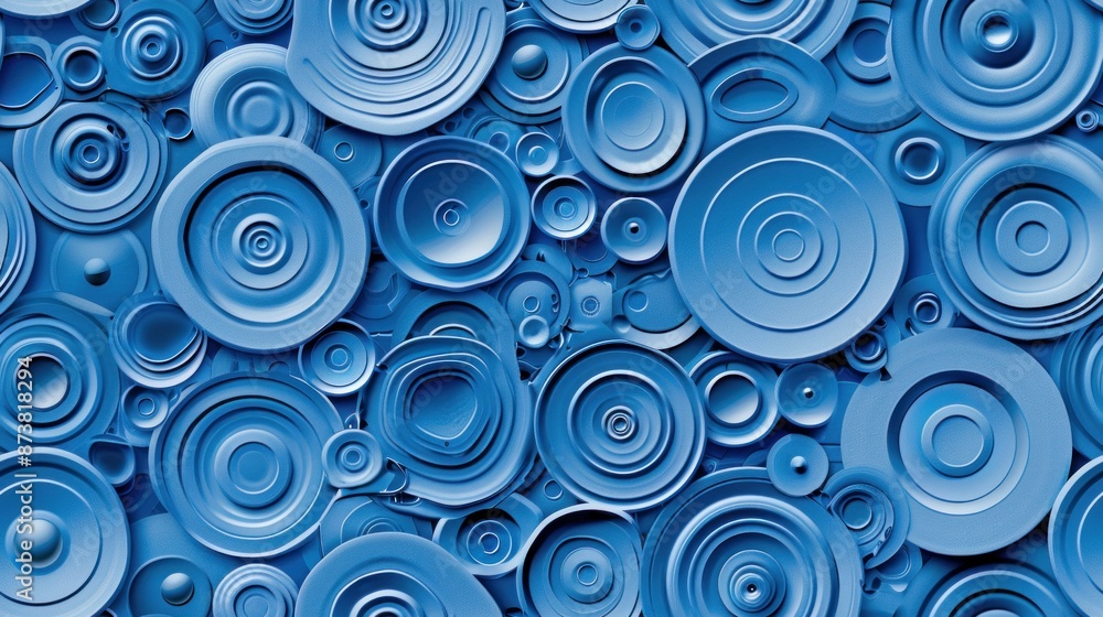 Abstract Blue Concentric Circles Abstract Blue Concentric Circles