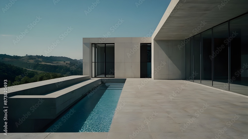 Obraz premium modern house building with pool