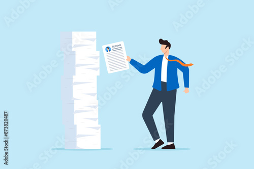 HR manager stacking resumes constructing strong team building talent strategic hiring foundation of success