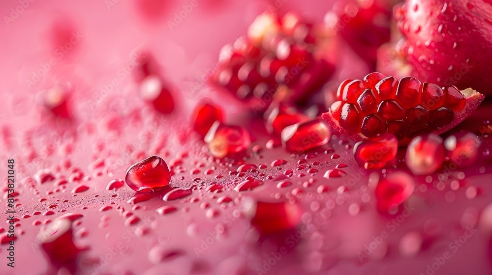 Pomegranate Seeds with Water Droplets. Pomegranate Seeds with Water Droplets.