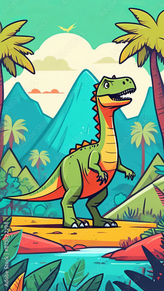 Dinosaurs in natural habitat. Close-up portrait. Dinosaurs in natural habitat. Close-up portrait.