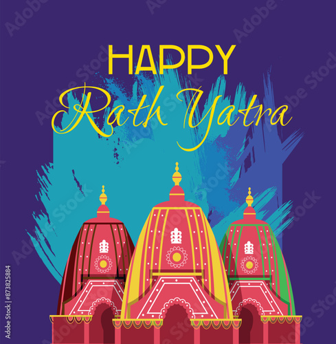 Happy Rath Yatra Festival Banner Design Template