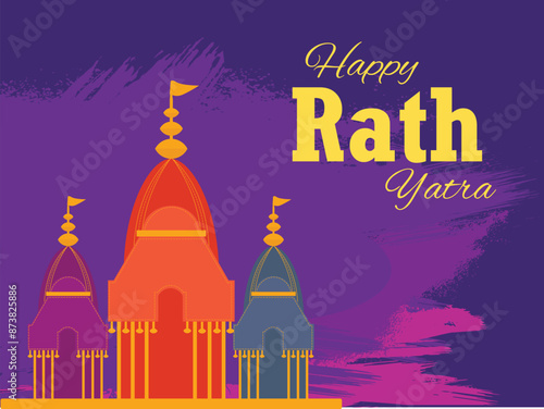 Happy Rath Yatra Festival Banner Design Template