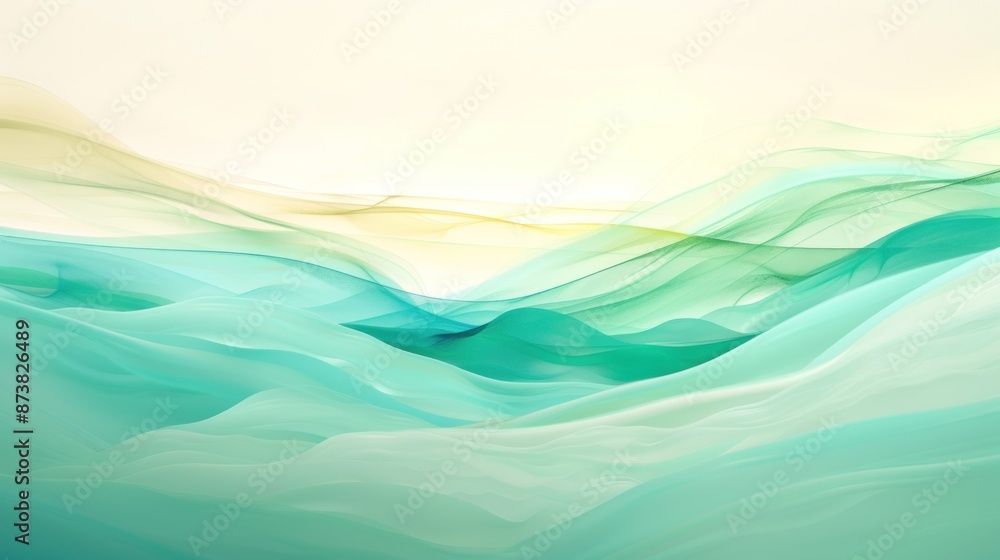 Abstract Green and White Waves Abstract Green and White Waves