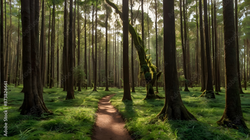 Fototapeta premium person in the forest, ai generated