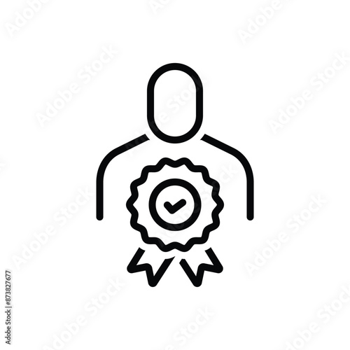Black line icon for credibility