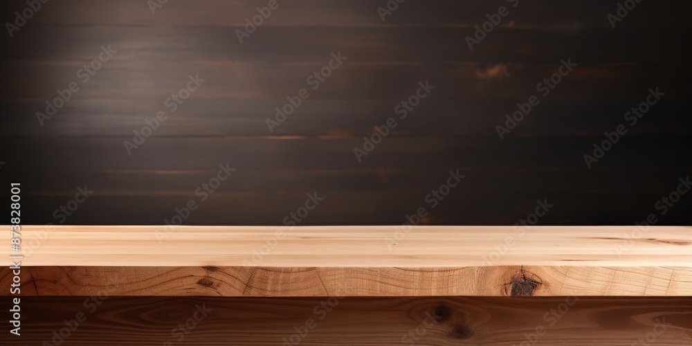 Wooden Tabletop on a Brown Background Wooden Tabletop on a Brown Background