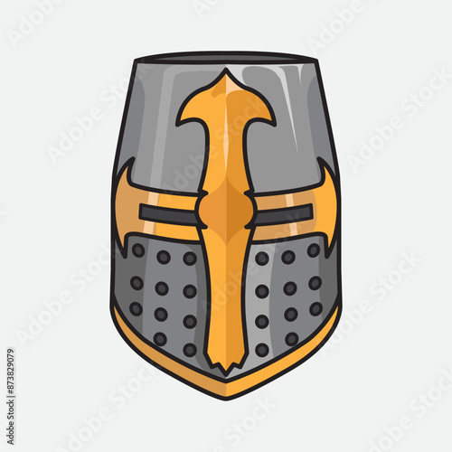 Vector illustration Knight Helmet. Vector design Knight Helmet. Knight Helmet Vector Cartoon design illustration and icon for website, digital and print