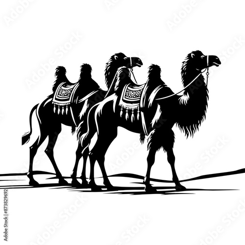 Dromedary Silhouette - Minimalist Dromedary Vector - Camel Vector Silhouette.