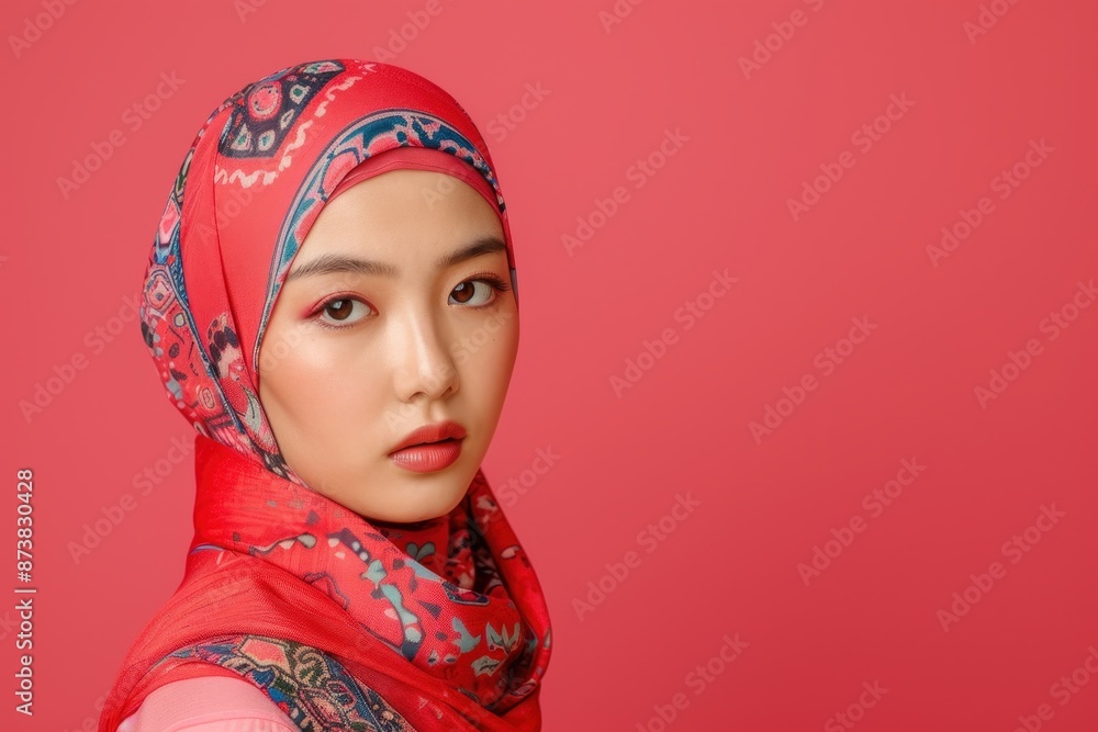Portrait of a Woman Wearing a Red Headscarf Portrait of a Woman Wearing a Red Headscarf