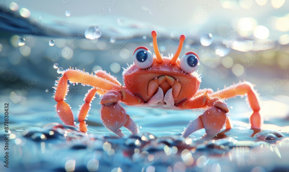 cute plush crab ,IP image, In the sea, pure sky blue background, 32k uhd, oshare kei, soft and romantic scenes, cute and colorful detail character design, Behance, Haipai, organic sculpture, C4D s cute plush crab ,IP image, In the sea, pure sky blue background, 32k uhd, oshare kei, soft and romantic scenes, cute and colorful detail character design, Behance, Haipai, organic sculpture, C4D s