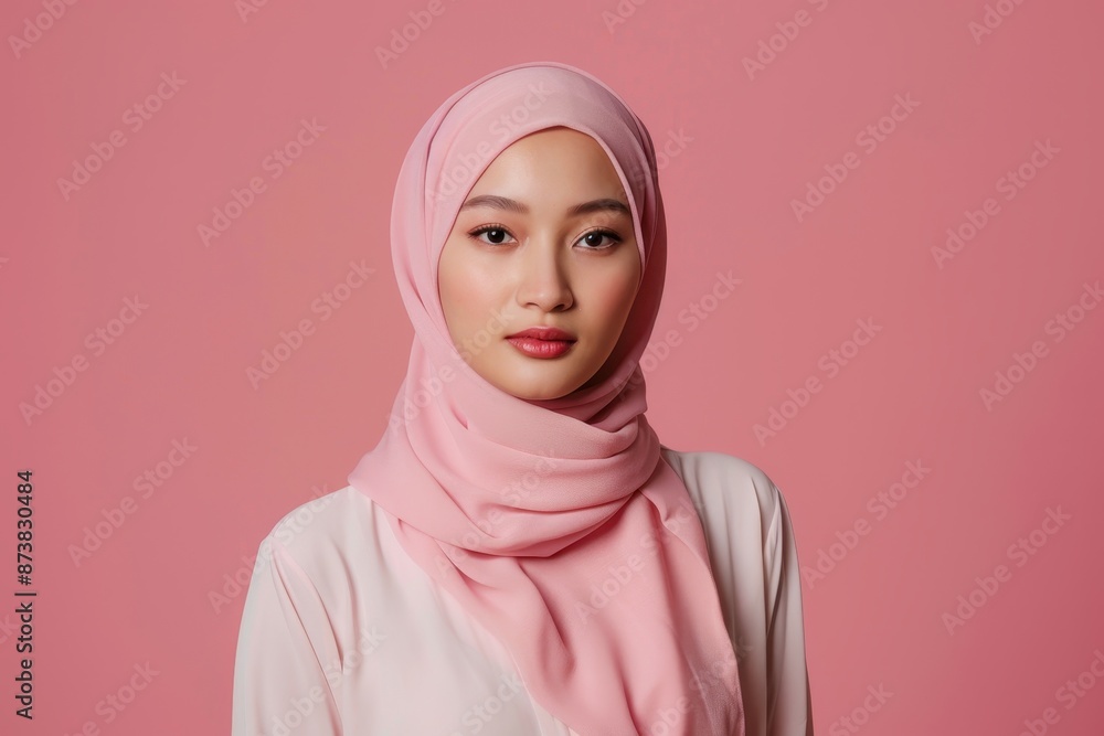 Portrait of a Young Woman in a Pink Hijab Portrait of a Young Woman in a Pink Hijab