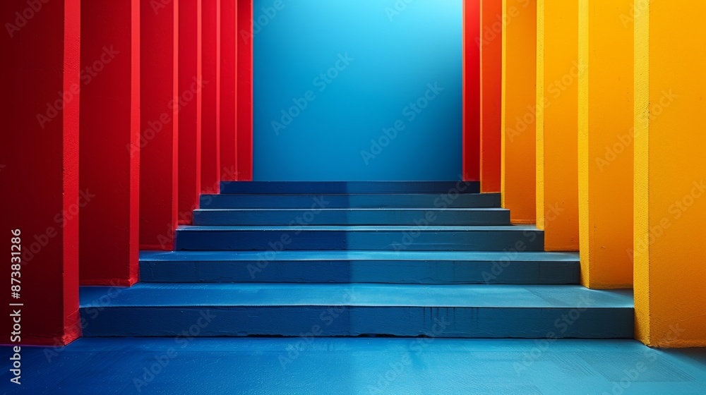 Innovative Business Abstract Design with Copy Space on Right Side for Text, Enhanced by Studio Lighting