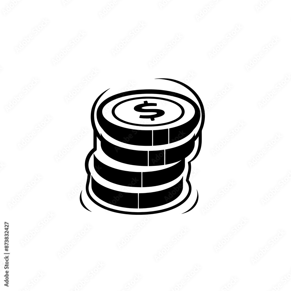 Coins Minimal Icon, Simple Logo Coins Minimal Icon, Simple Logo