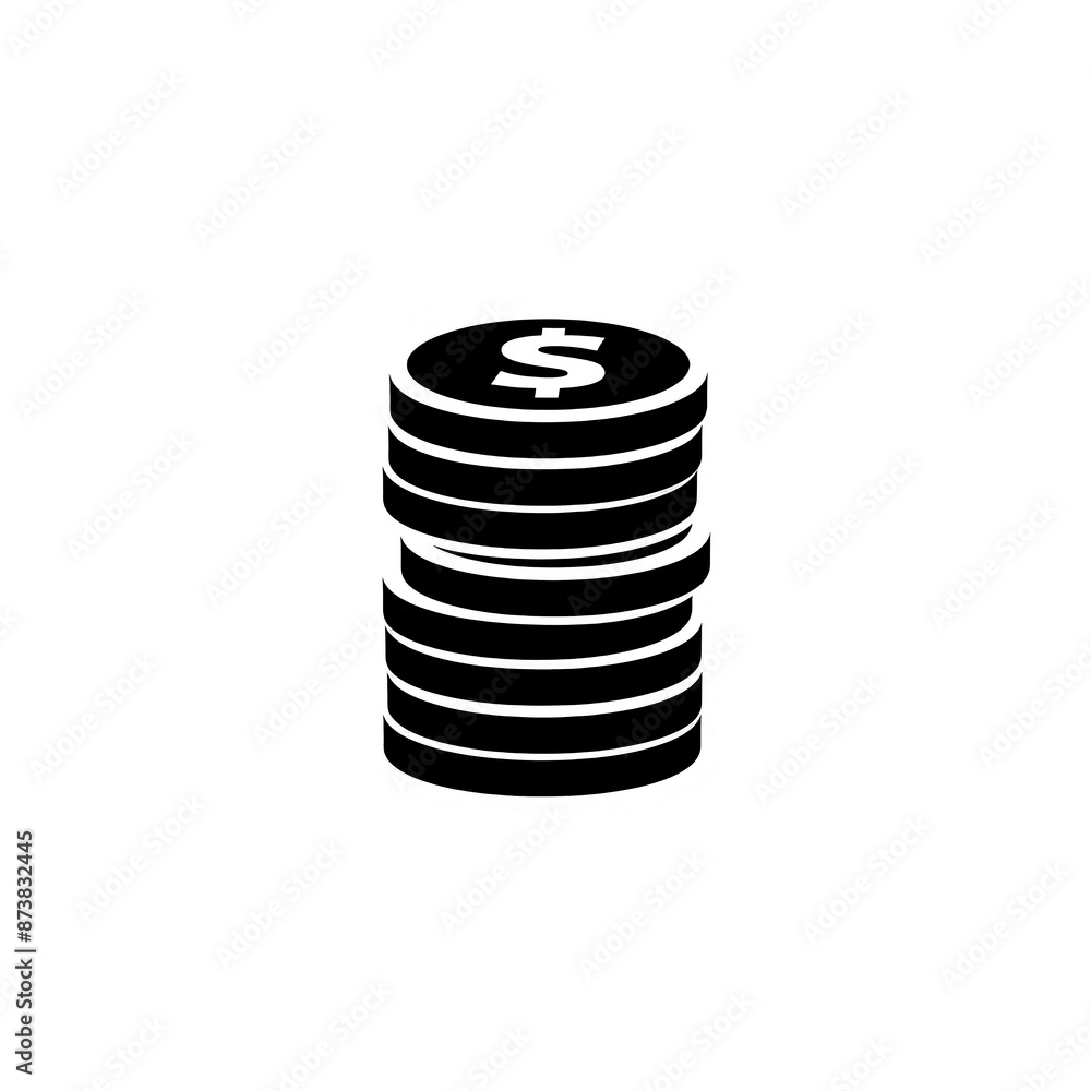 Coins Minimal Icon, Simple Logo Coins Minimal Icon, Simple Logo