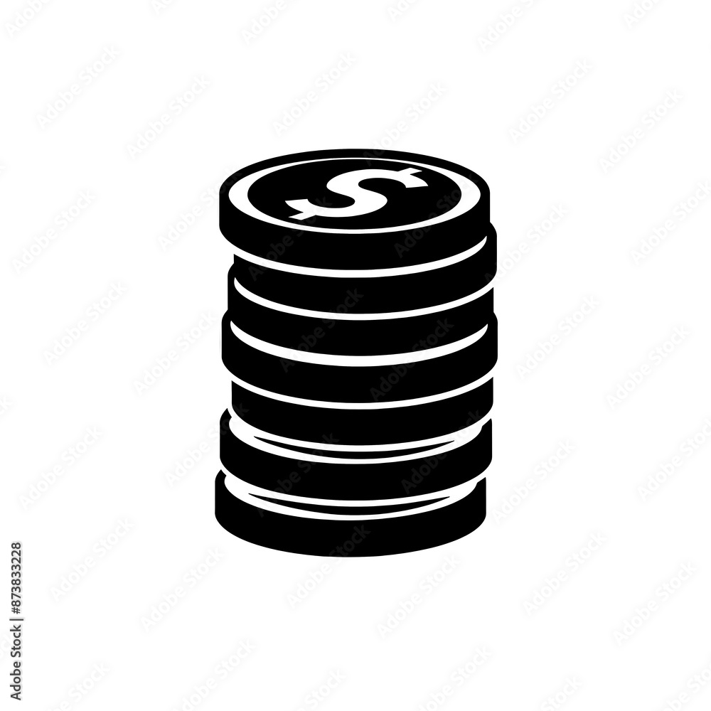 Coins Minimal Icon, Simple Logo Coins Minimal Icon, Simple Logo
