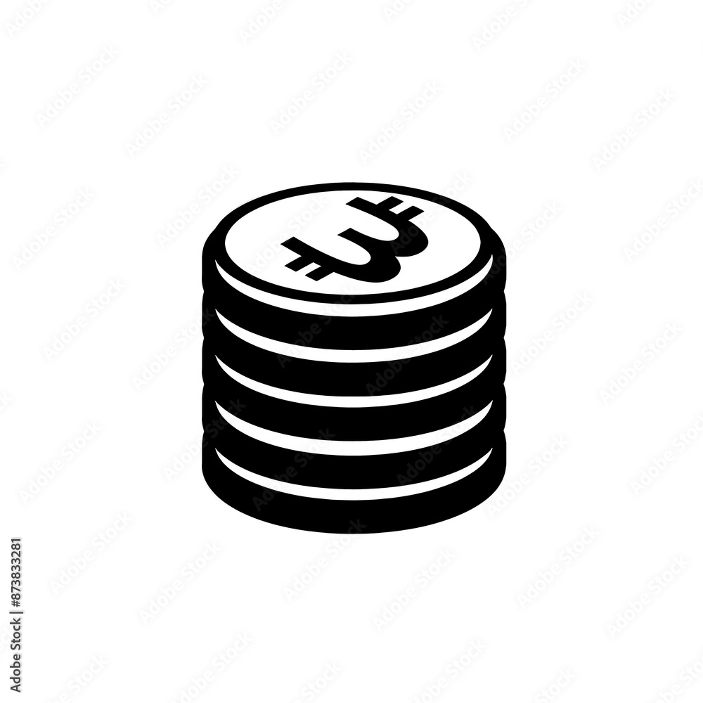 Coins Minimal Icon, Simple Logo Coins Minimal Icon, Simple Logo