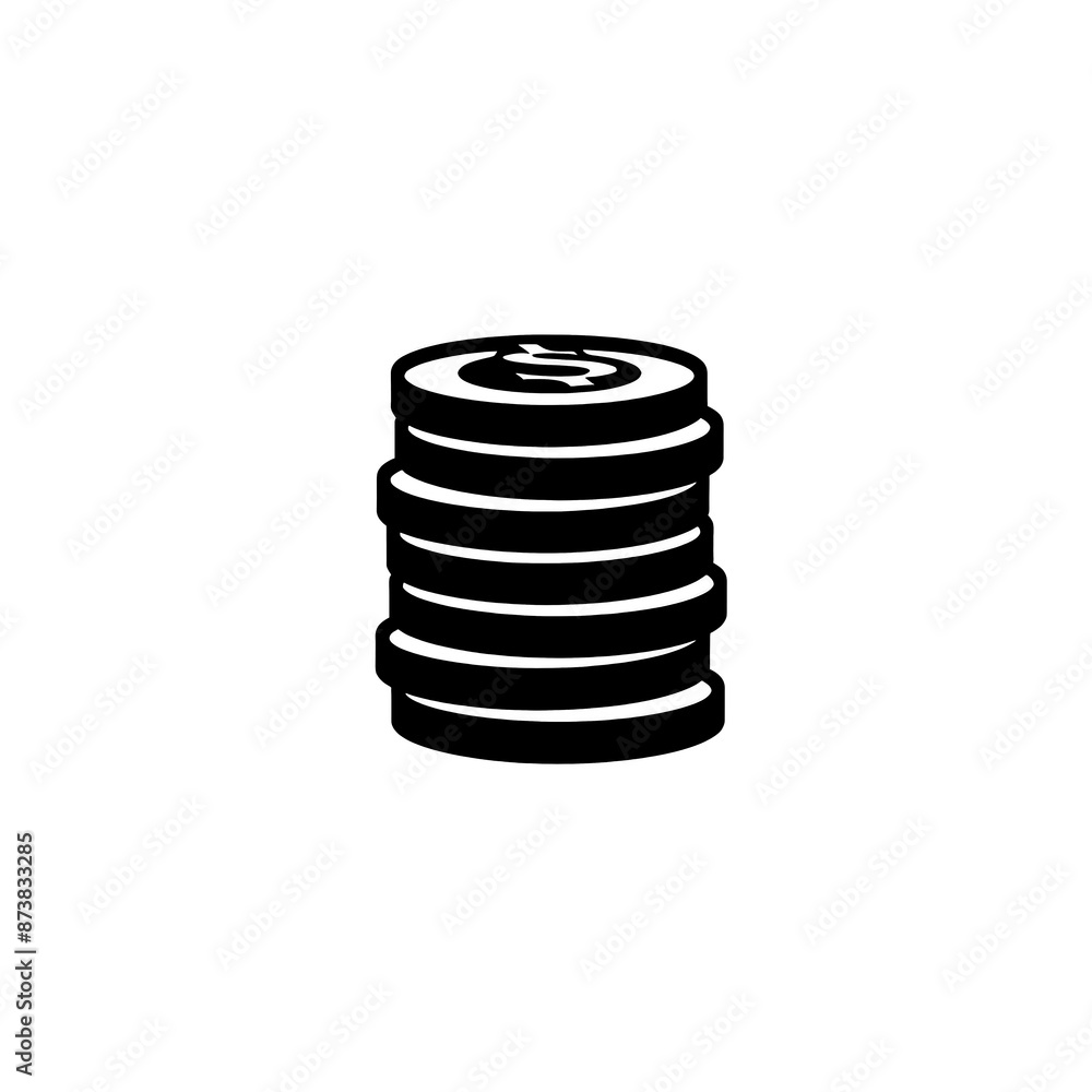 Coins Minimal Icon, Simple Logo Coins Minimal Icon, Simple Logo