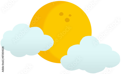 Cartoon Full Moon Clip Art Transparent Background for Halloween