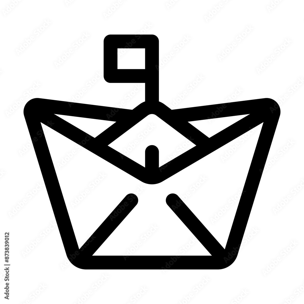 Paper Ship Line Icon Paper Ship Line Icon